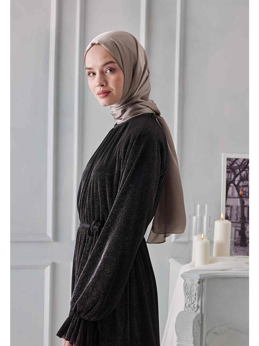 Bej Janjanlı Şal Vizon-3