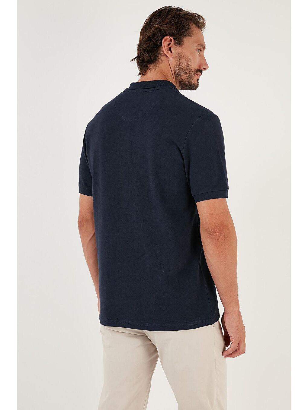 Lacivert % 100 Pamuk Düğmeli Regular Fit Polo T Shirt 5902127-5