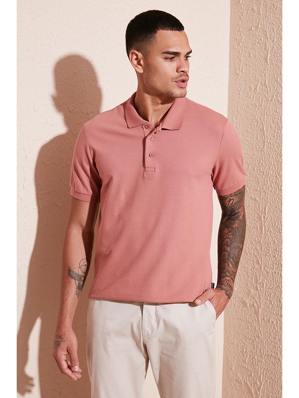 Buratti Pembe % 100 Pamuk Düğmeli Regular Fit Polo T Shirt 5902127