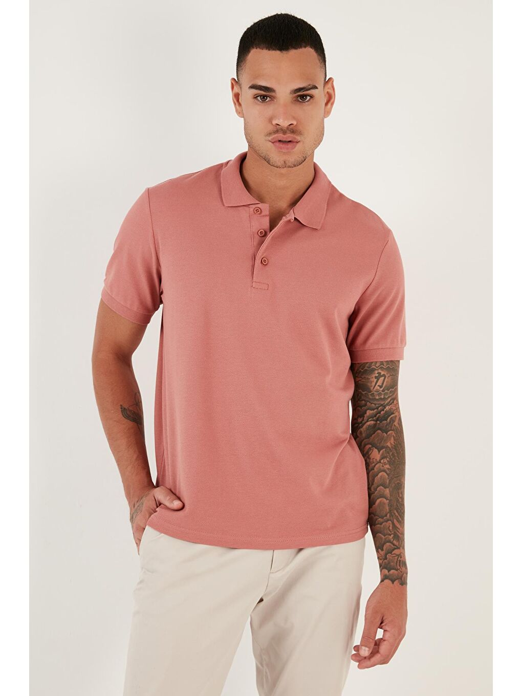 Buratti Pembe % 100 Pamuk Düğmeli Regular Fit Polo T Shirt 5902127 - 4