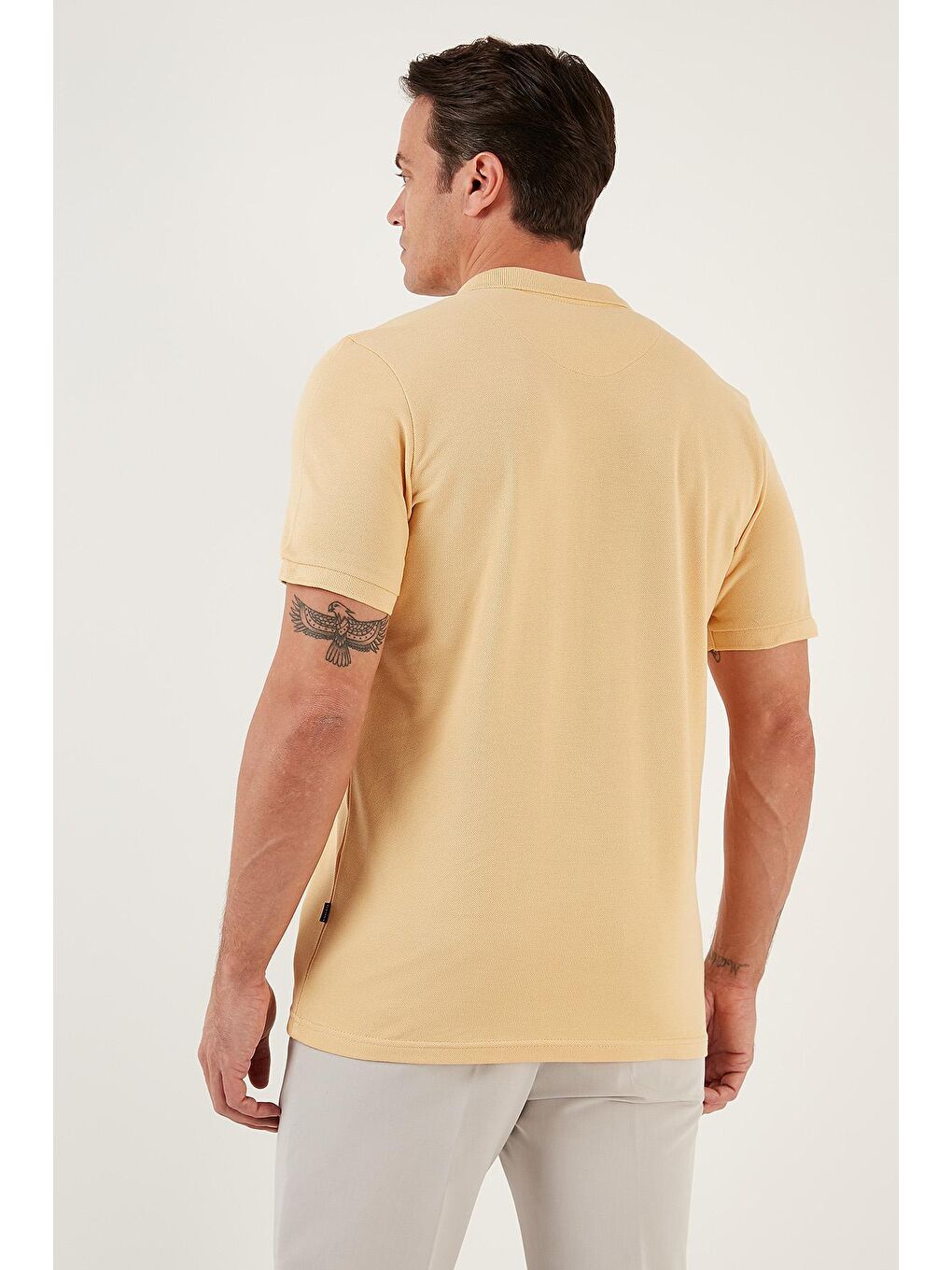 Sarı %100 Pamuk Düğmeli Regular Fit Polo Tişört 5902127-4