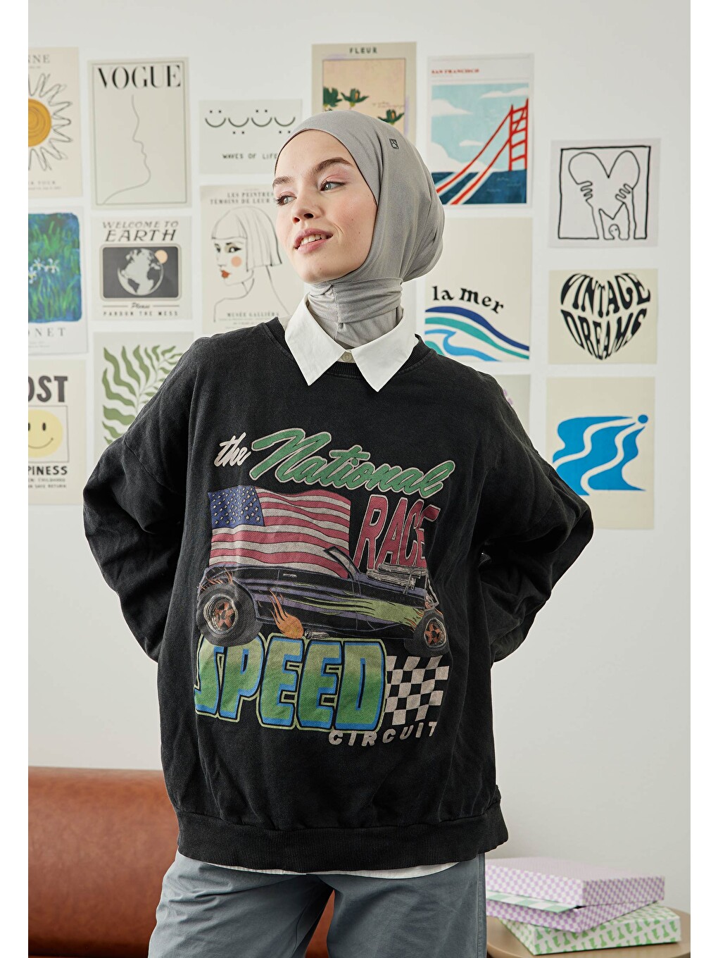 Gri Athletic Hijab Gümüş-3