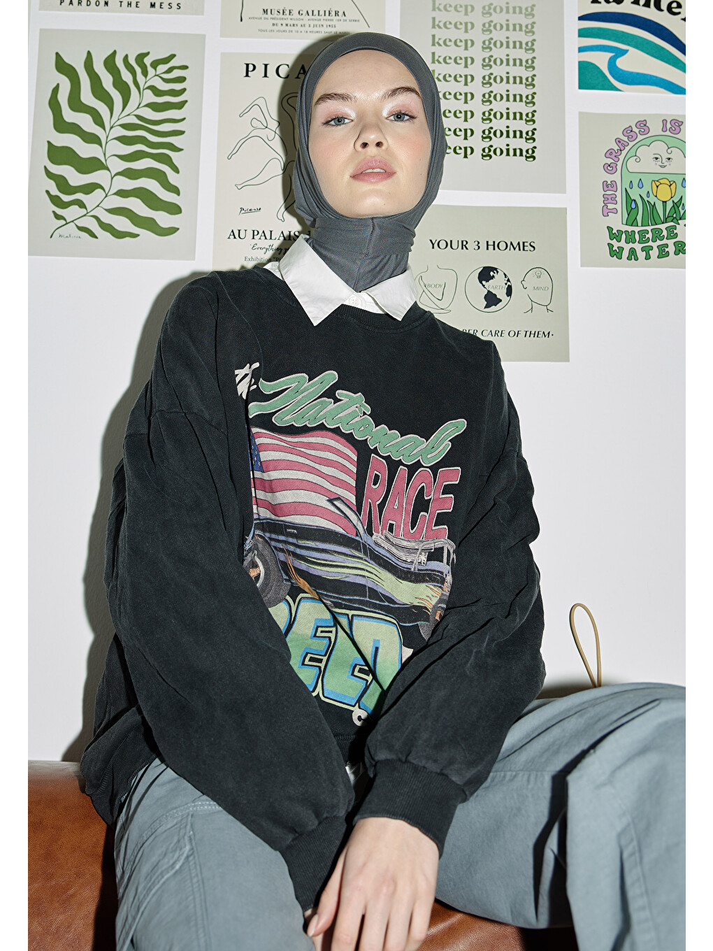 Athletic Hijab Antrasit
