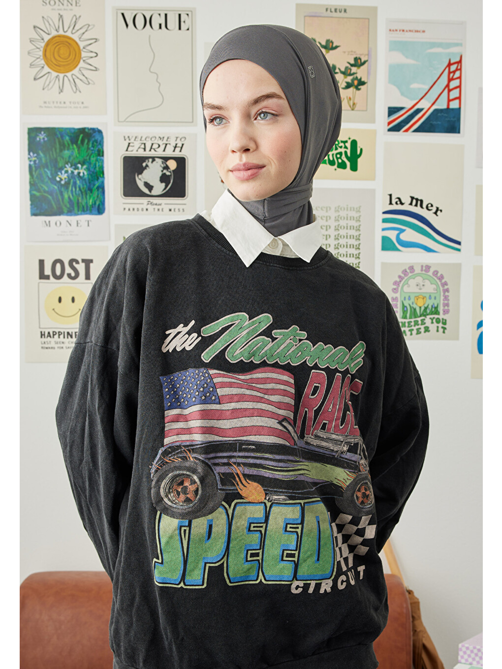 Athletic Hijab Antrasit-1