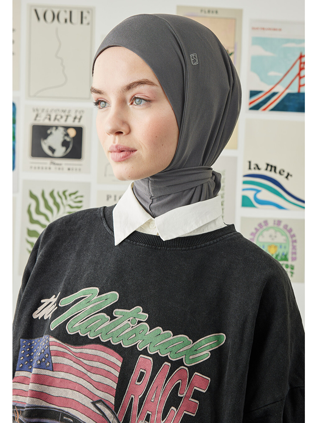 Athletic Hijab Antrasit-2