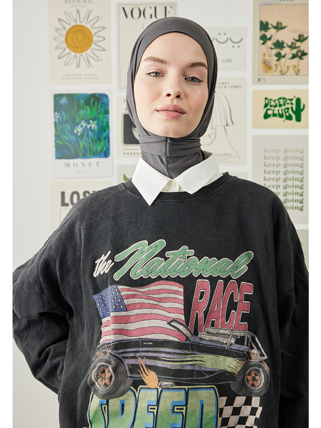 Athletic Hijab Antrasit-3