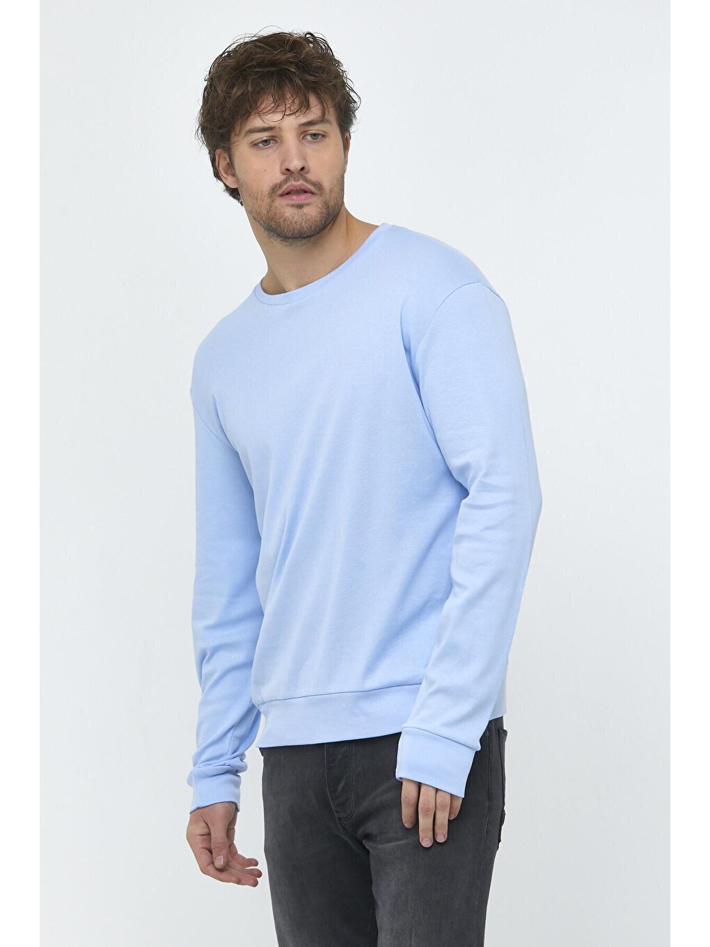 Mavi Erkek Bisiklet Yaka Slim Fit İnce Sweatshirt Spr 20k17-1