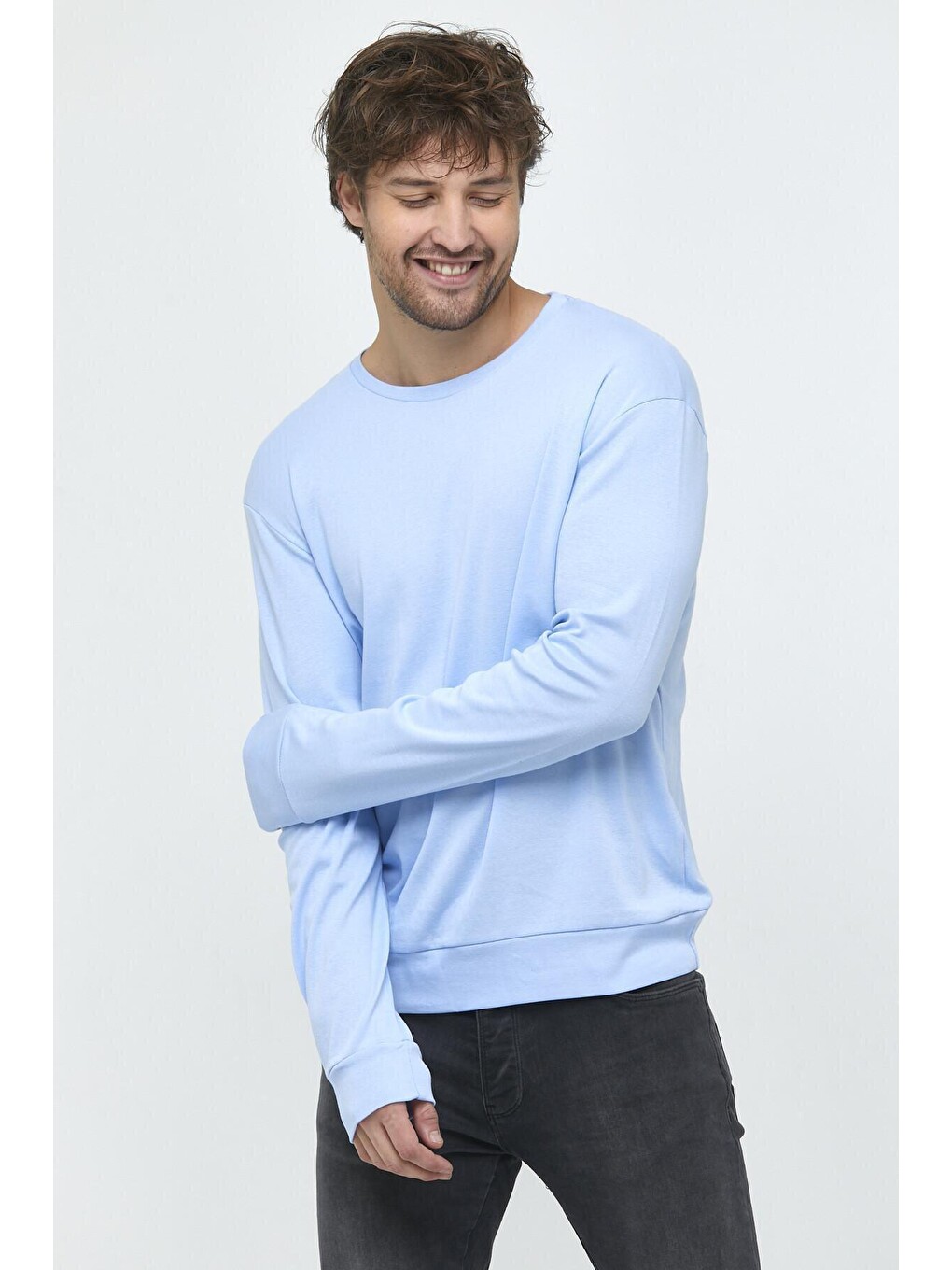 Mavi Erkek Bisiklet Yaka Slim Fit İnce Sweatshirt Spr 20k17-2