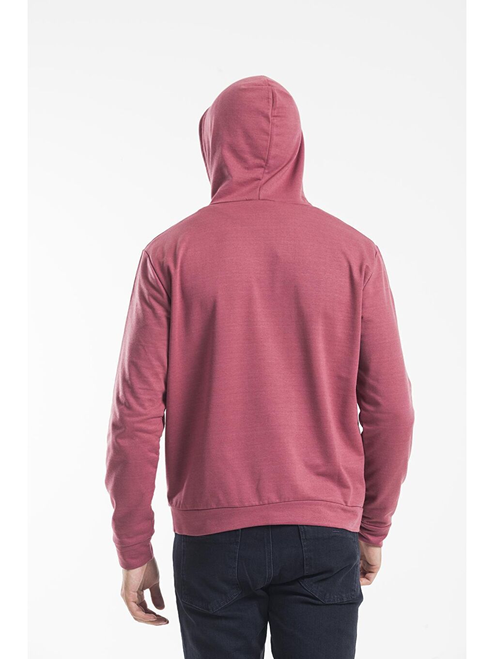 Süperlife Pembe Kapüşonlu Uzun Kollu Baskılı Dar Kalıp İnce Erkek Hoodie SPR 2019K61 - 4
