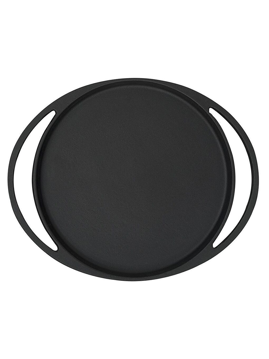Siyah Yuvarlak Pizza Krep Pankek Tavası Döküm Demir Yekpare Çift Kulplu Çap(Ø)20cm.-2
