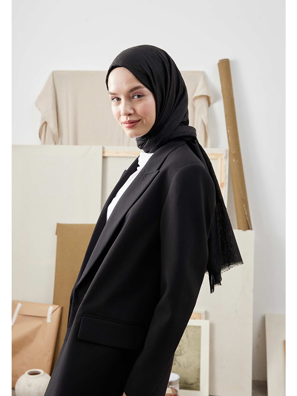 Bambu Şal Siyah-2