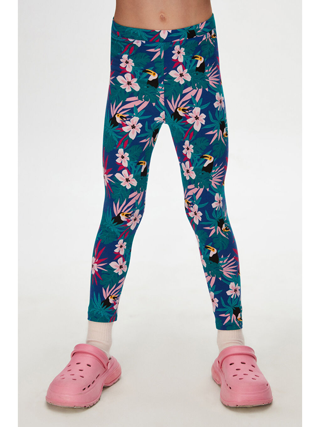 Karışık Kız Çocuk Tropical Parrot Desen Tayt-1