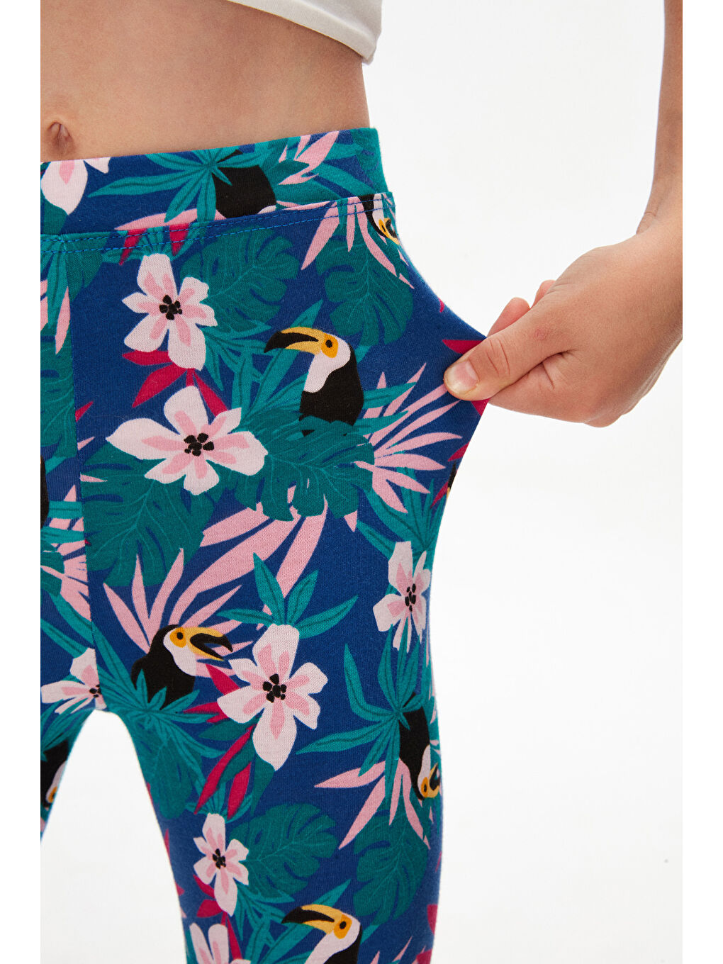 Karışık Kız Çocuk Tropical Parrot Desen Tayt-2