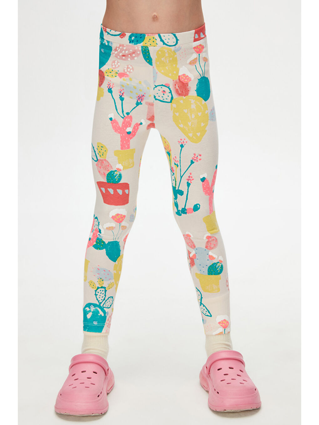 Karışık Kız Çocuk Spring Cactus Desen Tayt-1