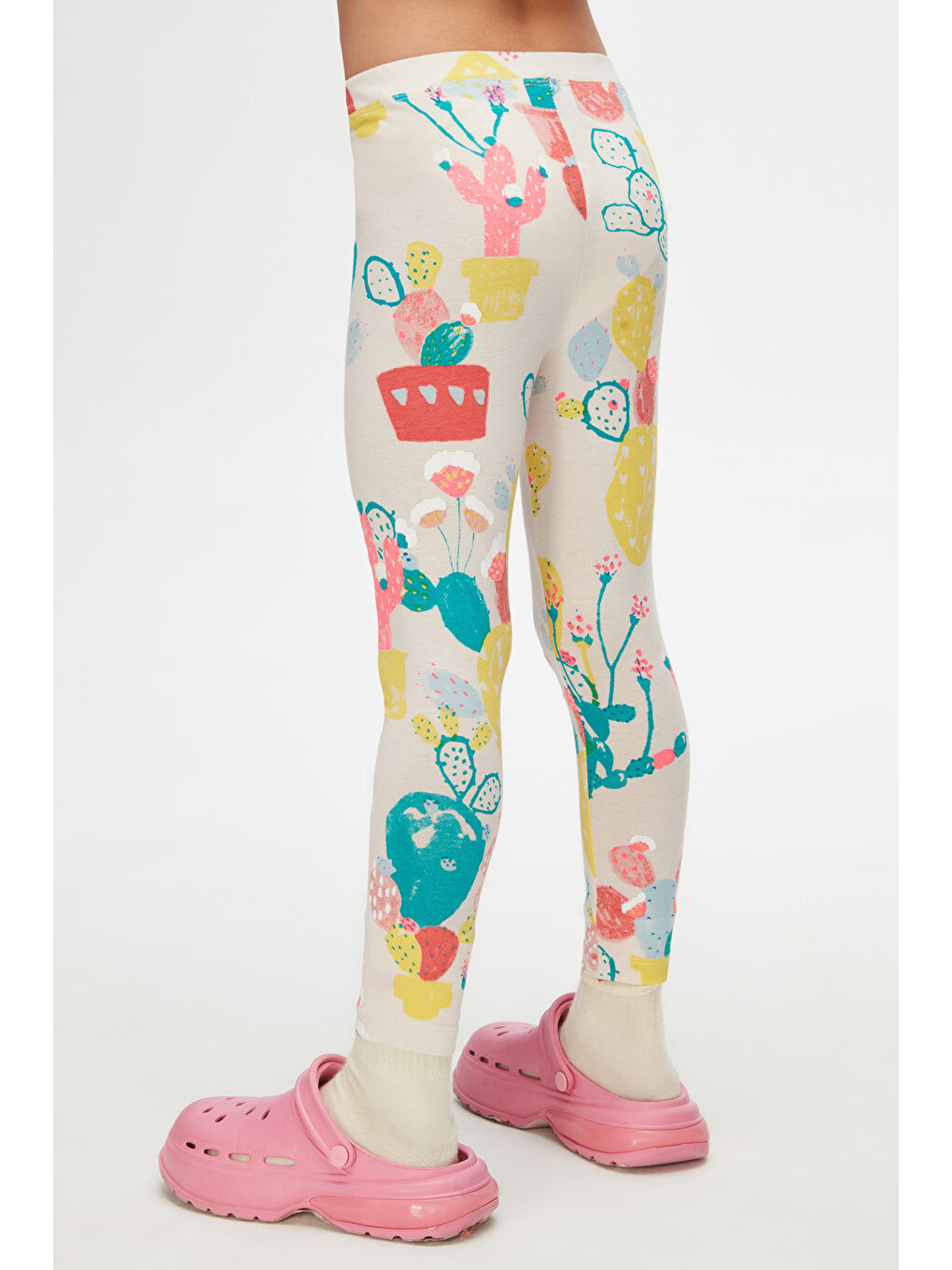 Karışık Kız Çocuk Spring Cactus Desen Tayt-3