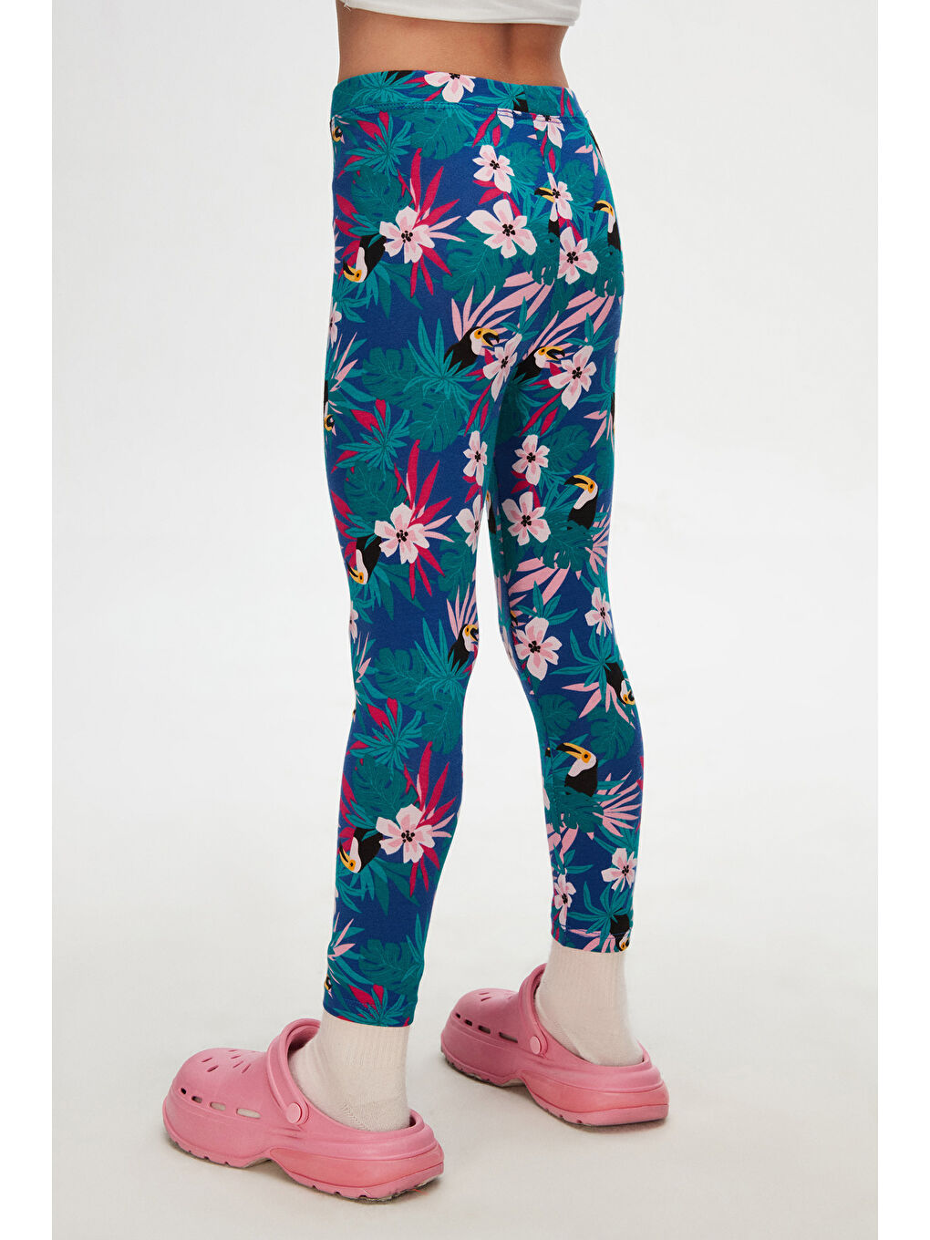 Karışık Kız Çocuk Tropical Parrot Desen Tayt-3