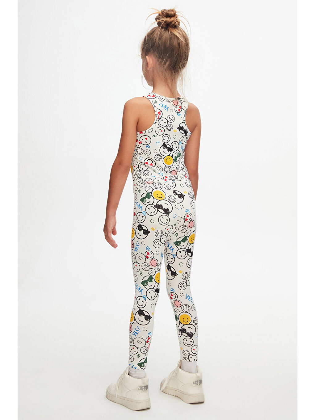 Karışık Kız Çocuk Cute Faces Desen Tayt-2