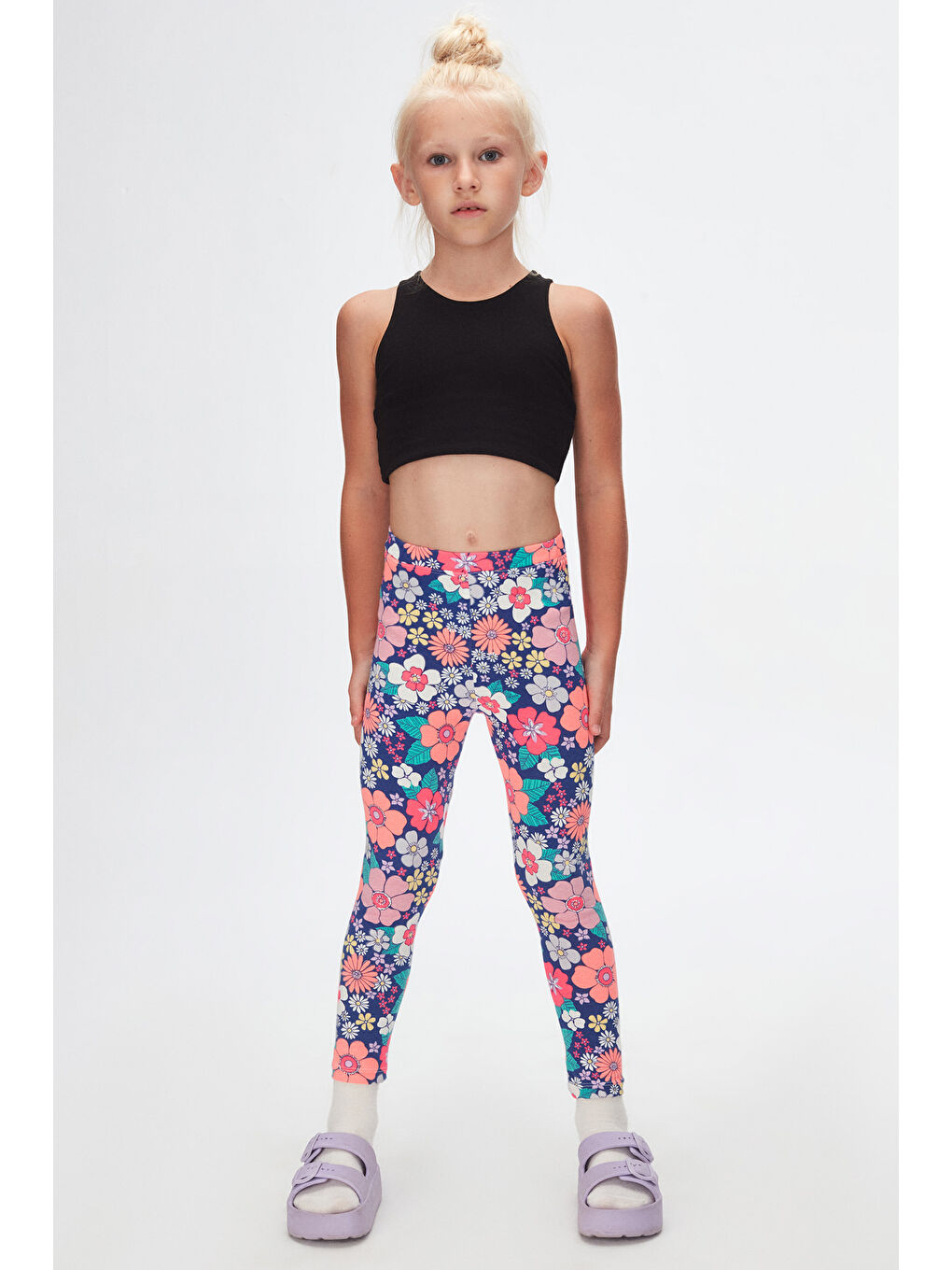 Karışık Kız Çocuk Neon Garden Desen Tayt