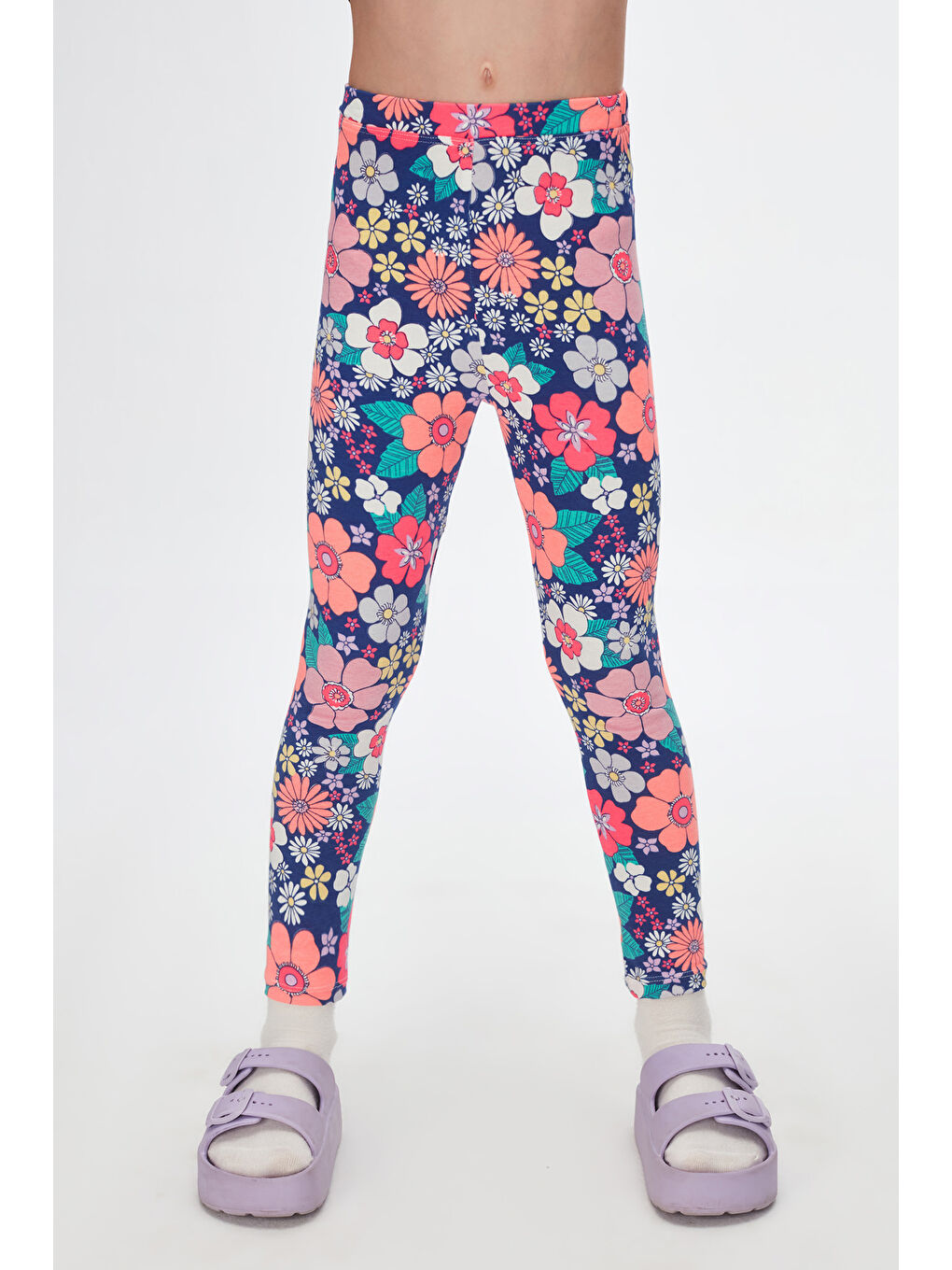 Karışık Kız Çocuk Neon Garden Desen Tayt-1