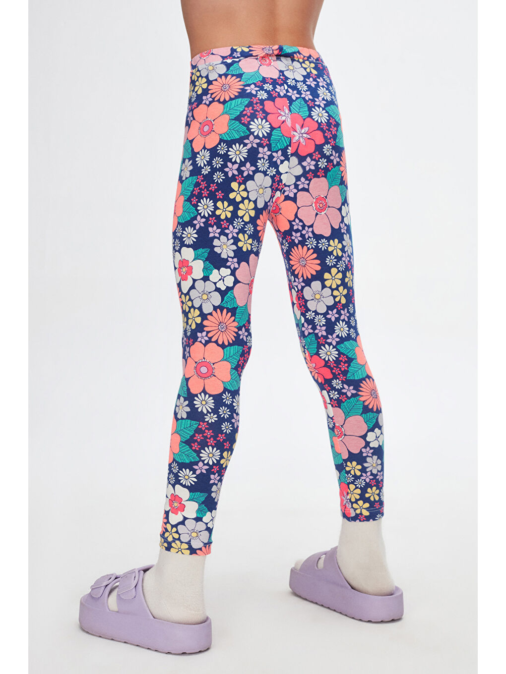 Karışık Kız Çocuk Neon Garden Desen Tayt-3