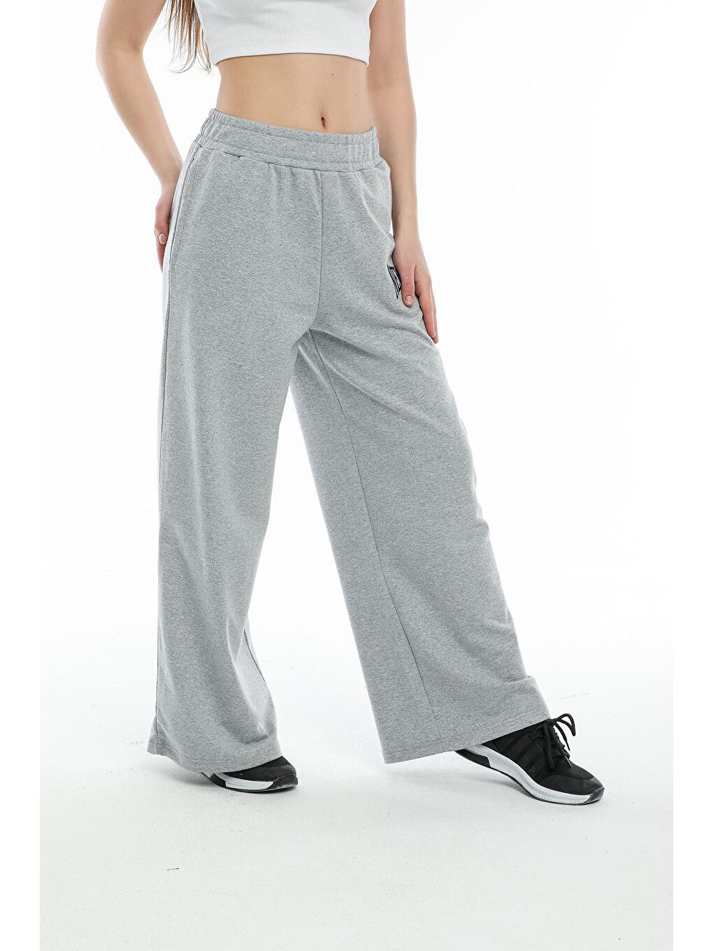 Gri Kadın Bol Paça Eşofman Altı SPR21Y60-3