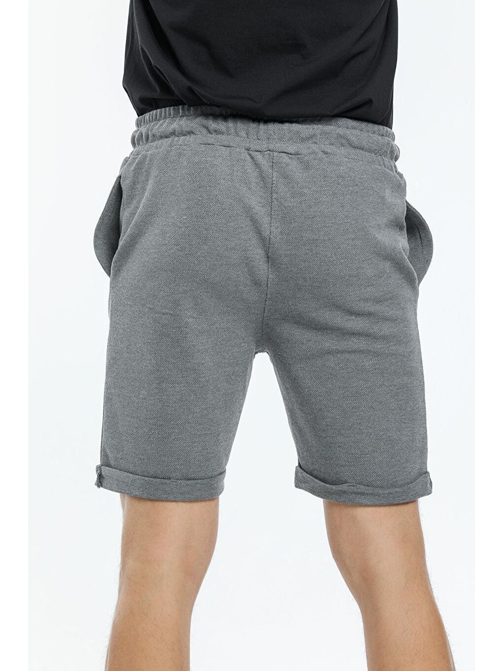 Gri Erkek Slim Fit Duble Paça Şort SPR21Y51-3