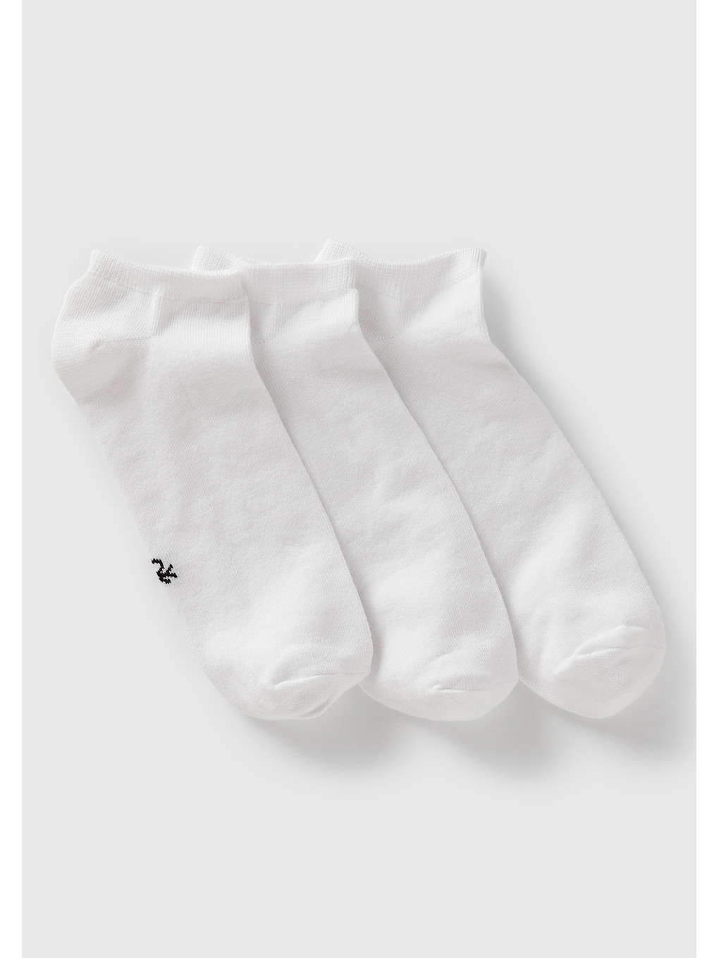 Unisex Beyaz 3'lü Patik Çorap