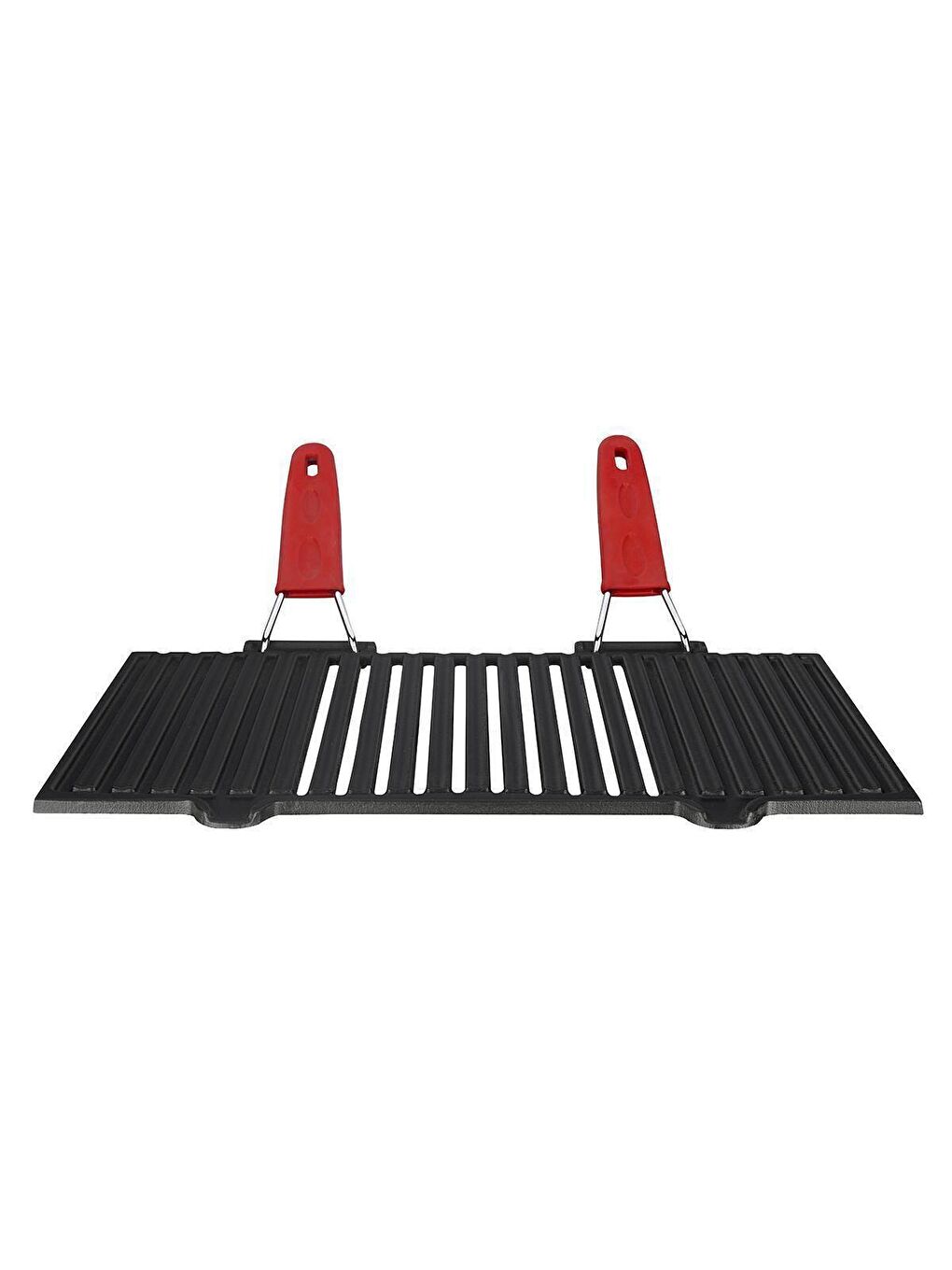 Siyah Dikdörtgen Mangal Izgarası Silikon Paslanmaz Çift Tel Saplı Ölçü 40x25cm.