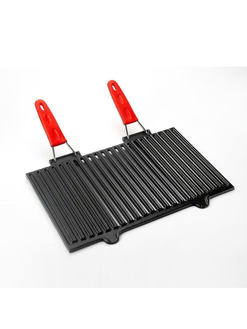 Siyah Dikdörtgen Mangal Izgarası Silikon Paslanmaz Çift Tel Saplı Ölçü 40x25cm.-1