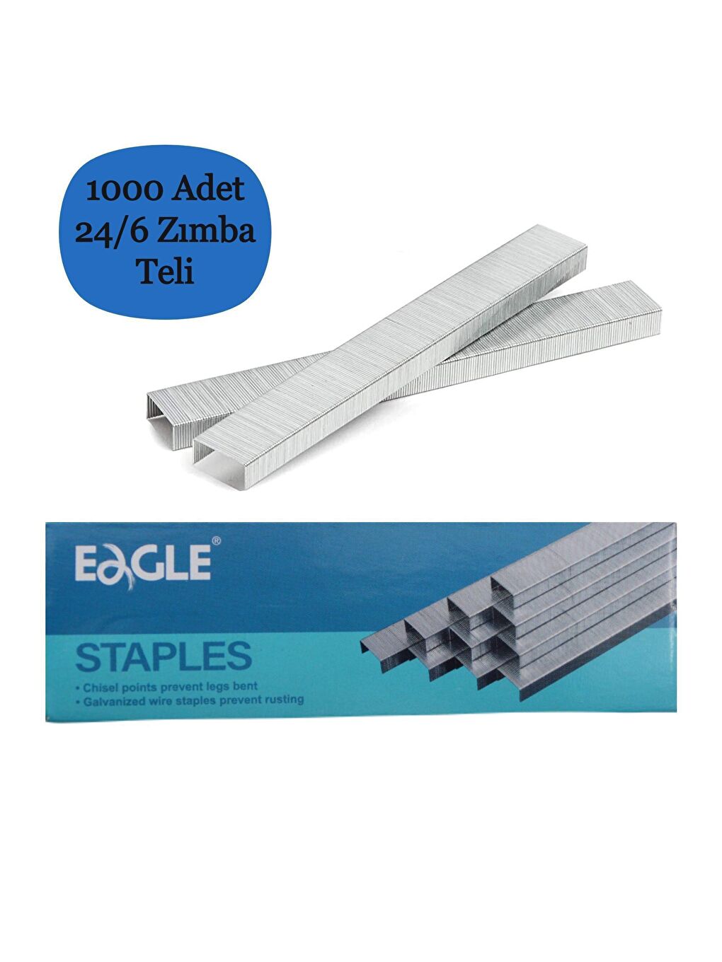 Eagle Siyah %70 Güç Tasarruflu 24/6-26/6 Pens Tipi Jet Zımba Makinası ve Zımba Teli (S10061BP) - 3