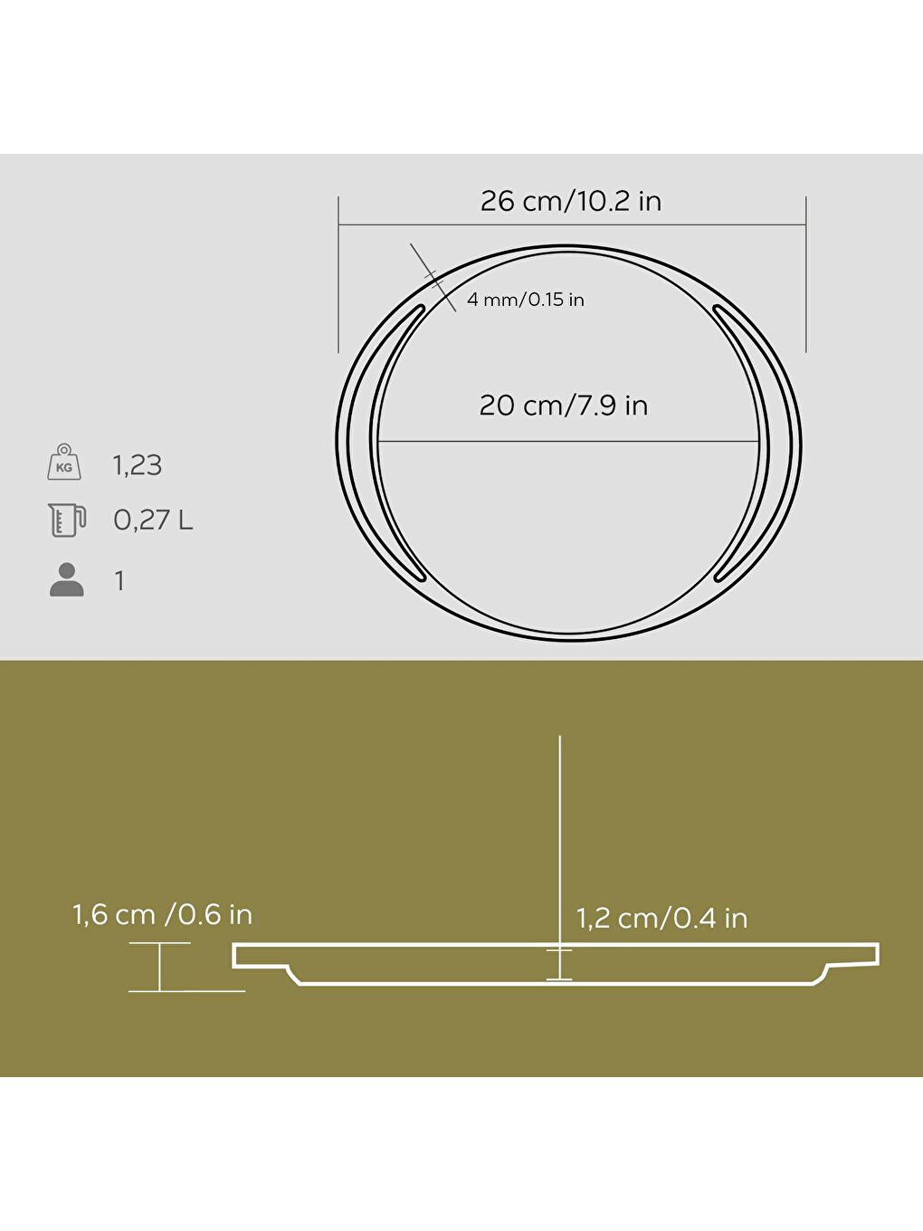 Siyah Yuvarlak Pizza Krep Pankek Tavası Döküm Demir Yekpare Çift Kulplu Çap(Ø)20cm.-4