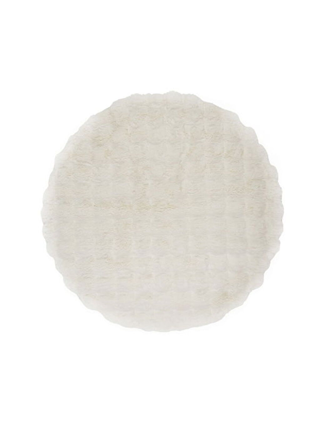 Ekru Soft Bubble Yuvarlak Halı - Krem - 100x100 cm-1