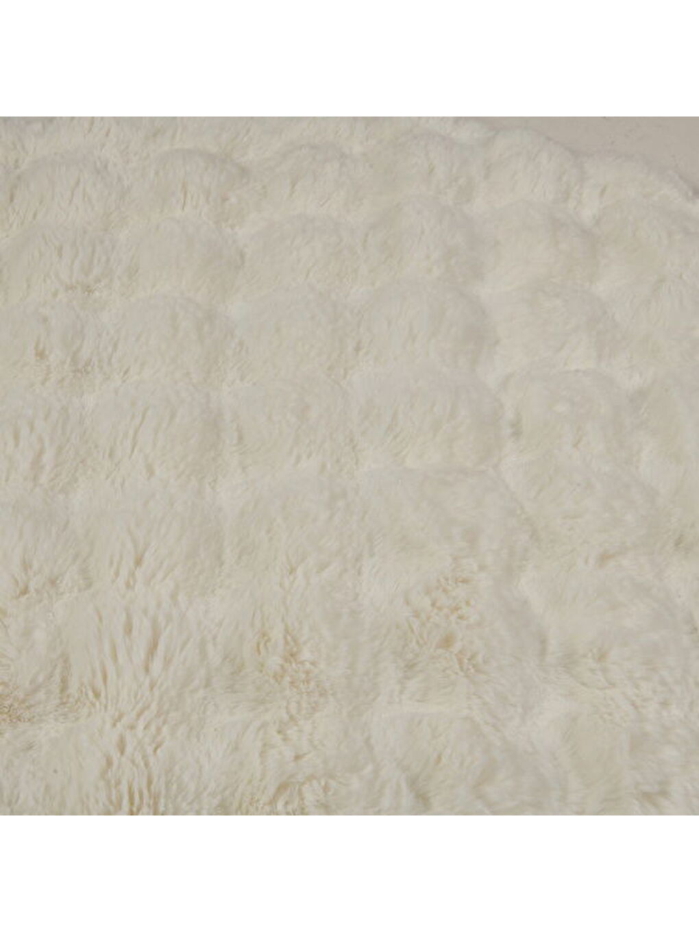 Ekru Soft Bubble Yuvarlak Halı - Krem - 100x100 cm-3