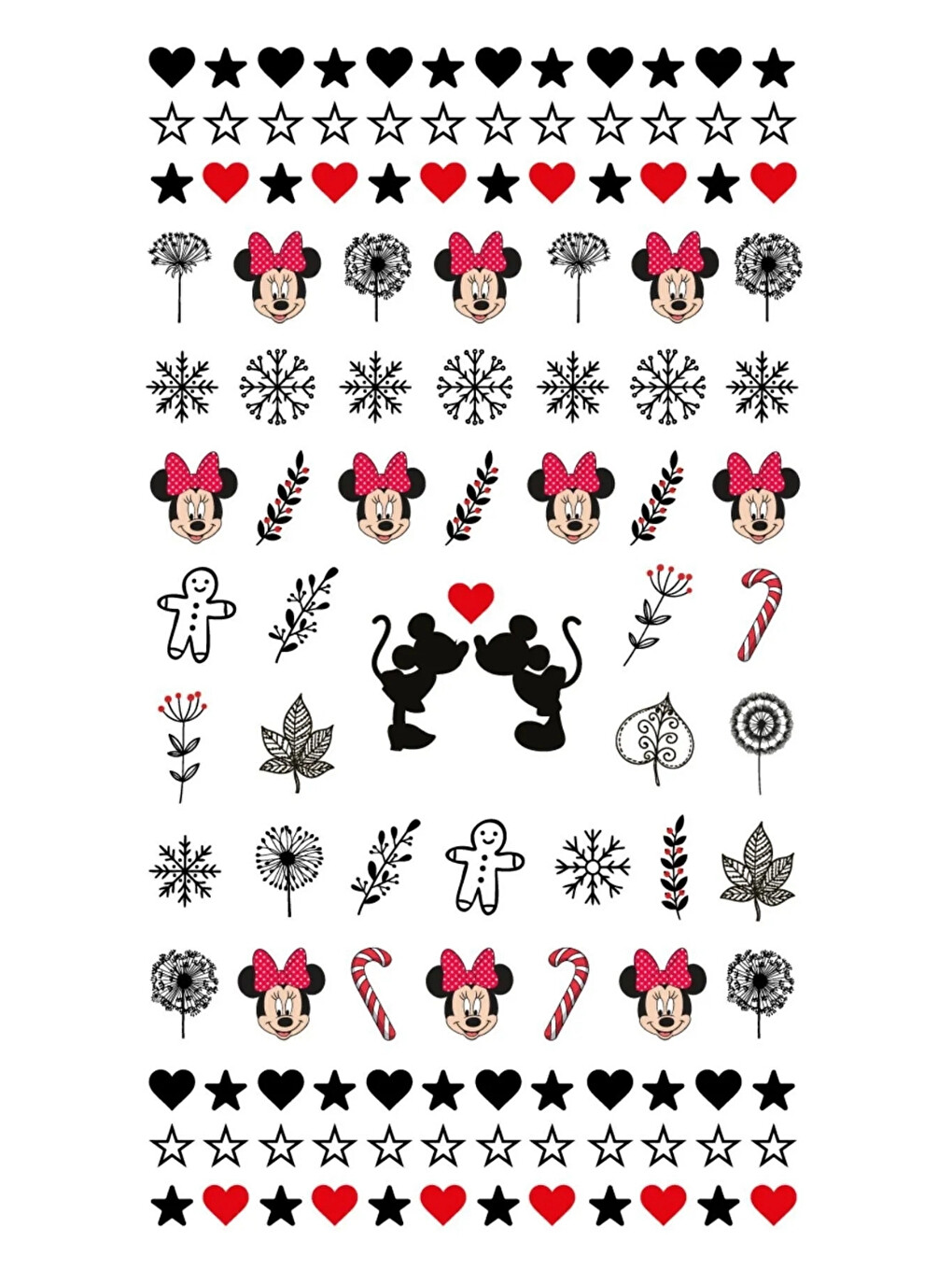 Kırmızı Minnie Temalı Kız Çocuk Tırnak Sticker