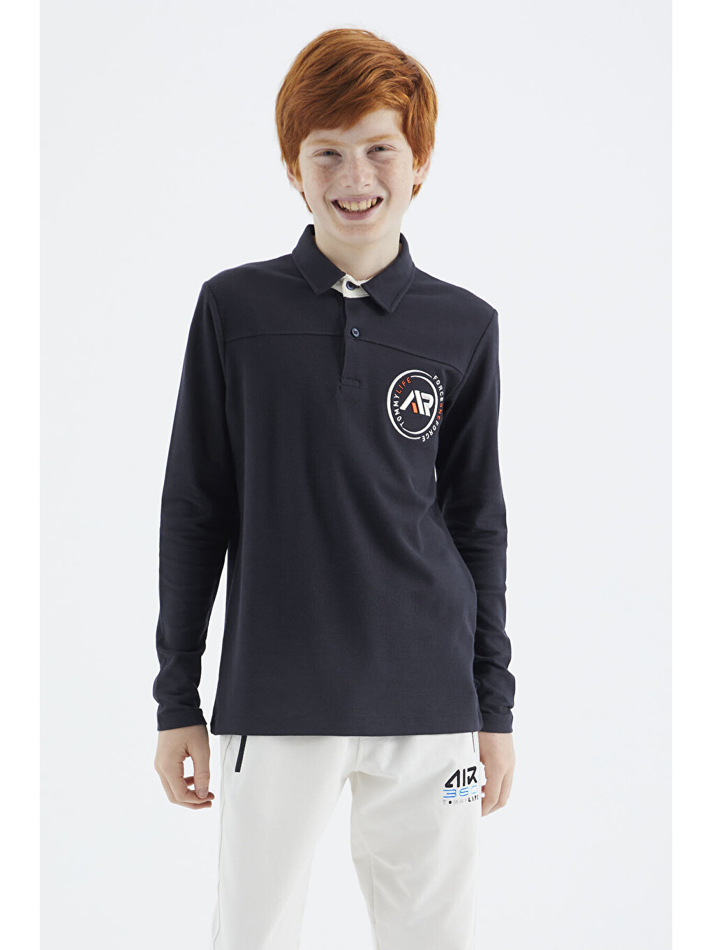 Lacivert Polo Yaka Erkek Çocuk Tişört - 11172-2