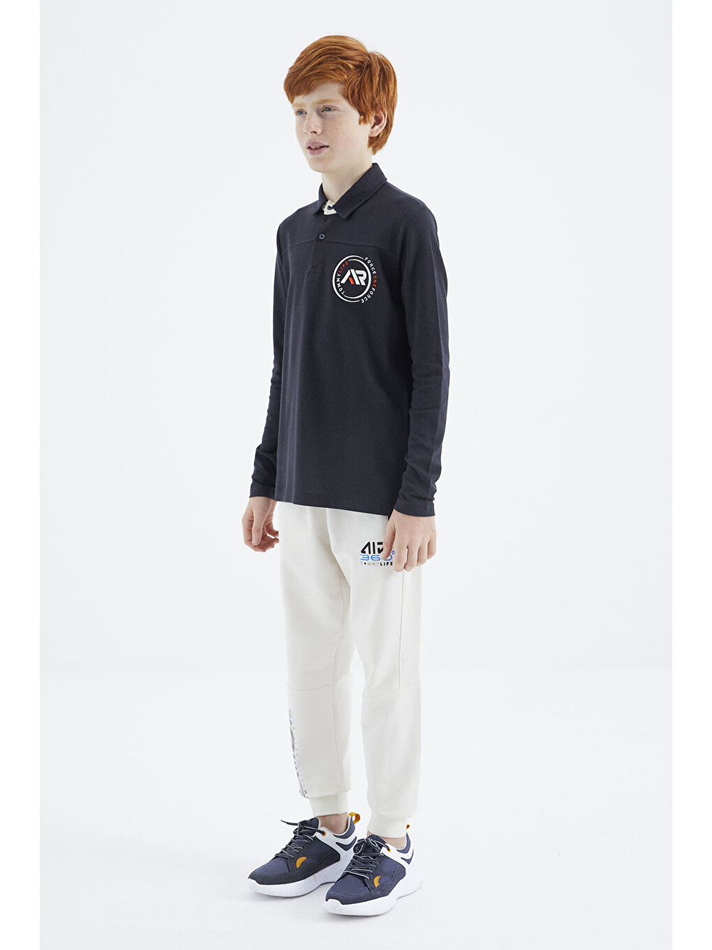 Lacivert Polo Yaka Erkek Çocuk Tişört - 11172-4