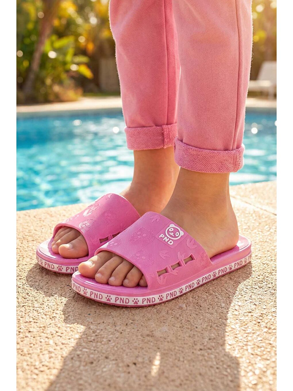 Fuşya Kız Çocuk Airblow Yazlık Islak Zemine Uygun Ev Bahçe Banyo Havuz Terlik