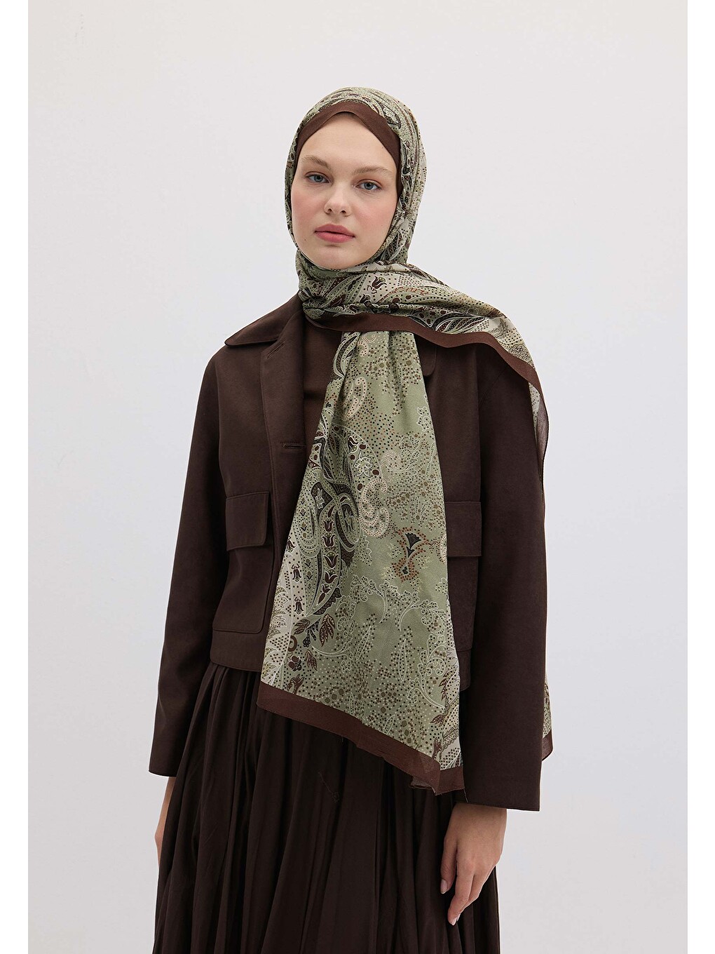 Elora Desen Şal Askeri Haki