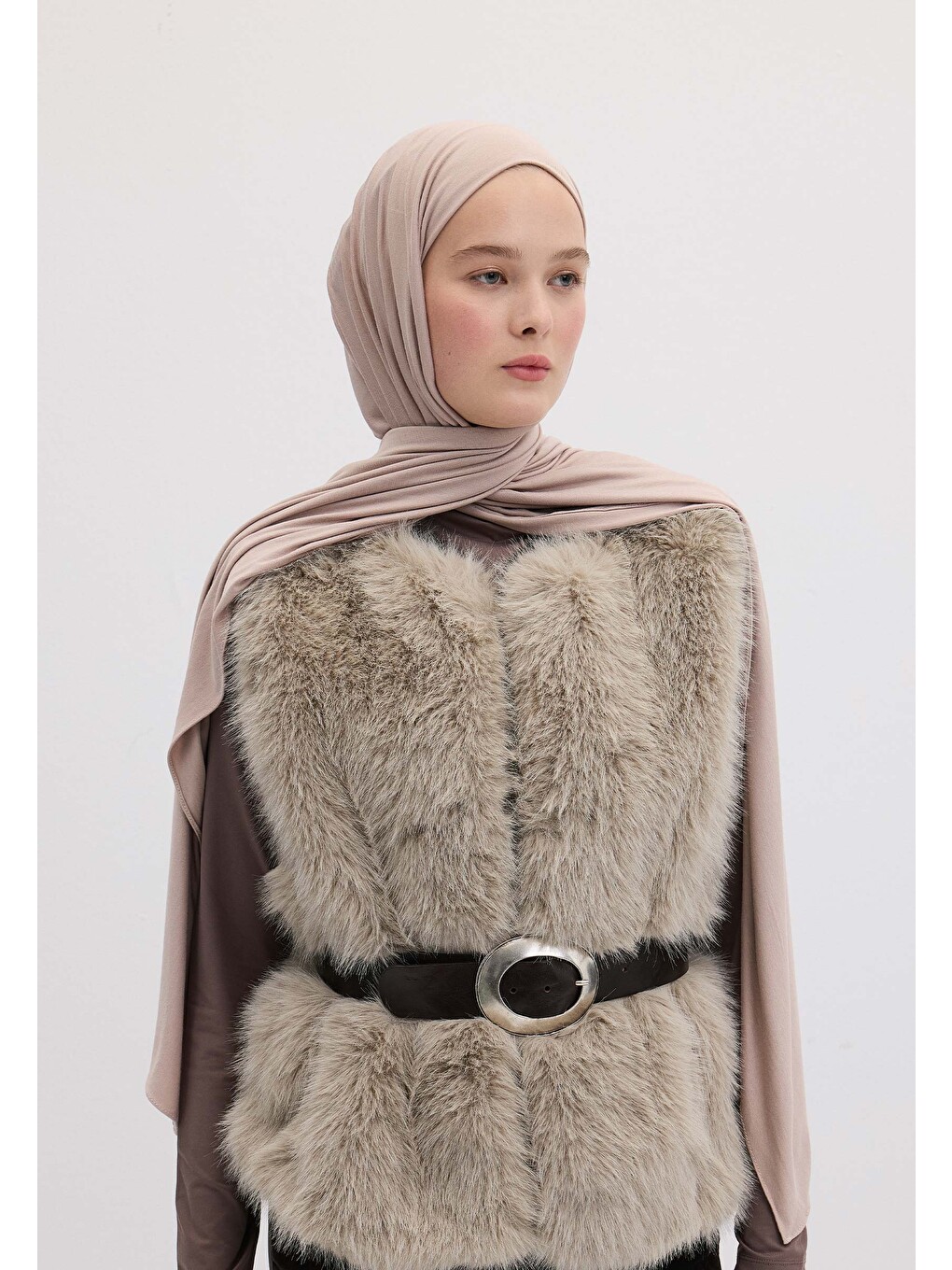 Pembe Bambu Penye Şal Vıntage Rose