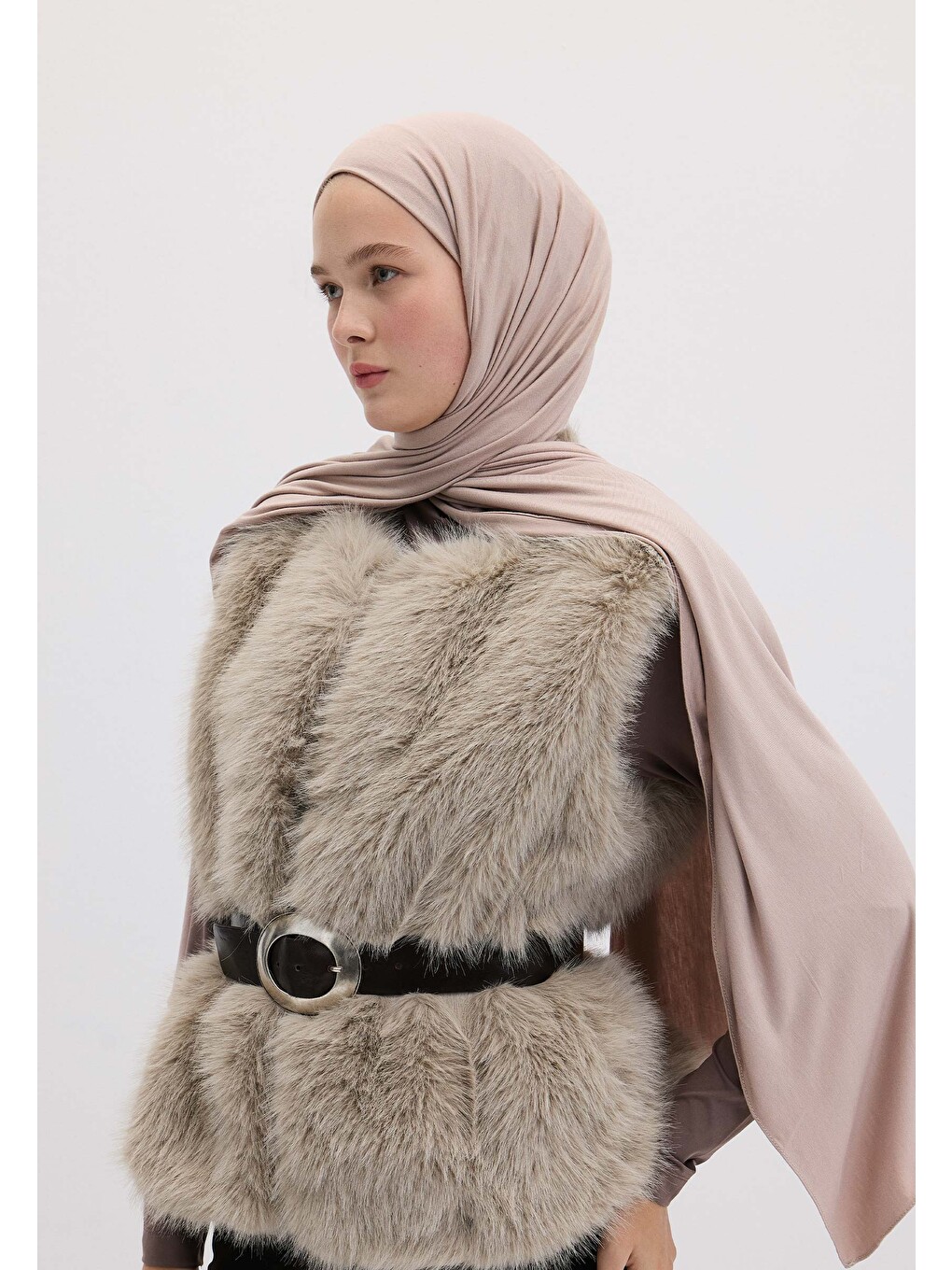 Pembe Bambu Penye Şal Vıntage Rose-2