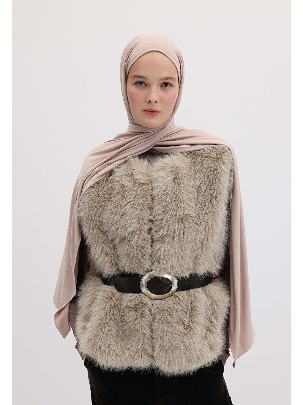 Pembe Bambu Penye Şal Vıntage Rose-4