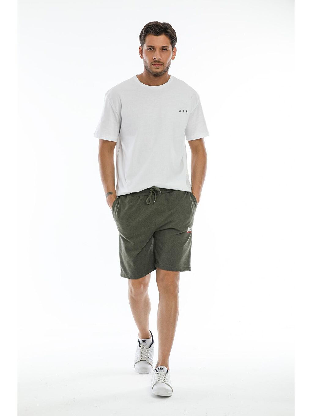 Haki Regular Fit Nakışlı Brooklyn Erkek Şort SPR21Y57-1