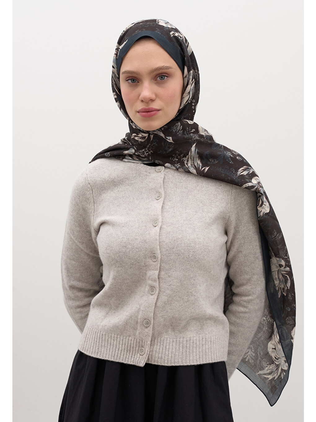 Kahverengi Felıcıe Desen Şal Acı Kahve-2