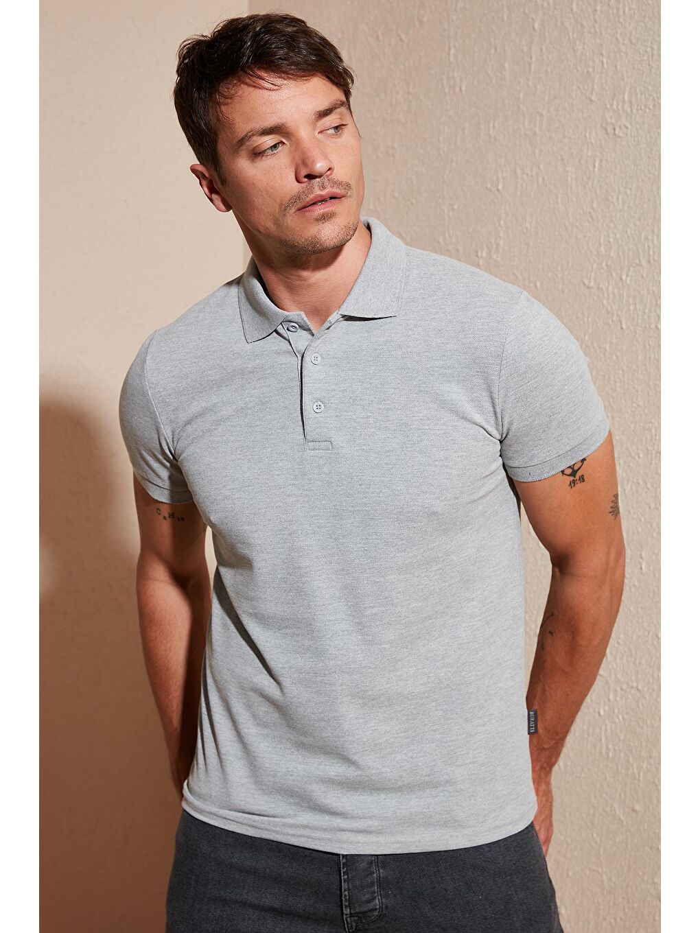 Buratti Gri % 100 Pamuk Düğmeli Regular Fit Polo T Shirt 5902127 - 2