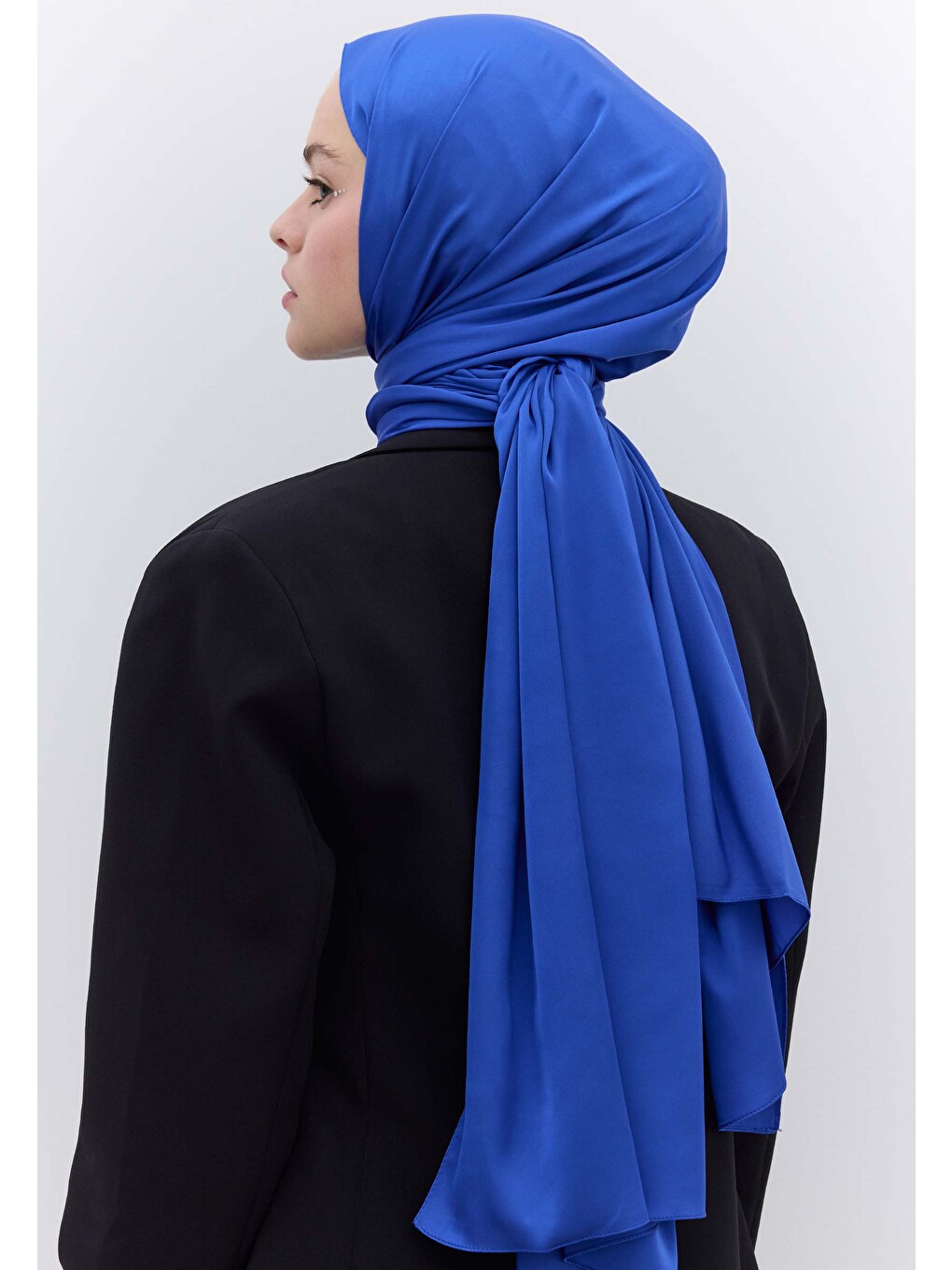 İpeksi Elegance Şal Saks Mavisi-3