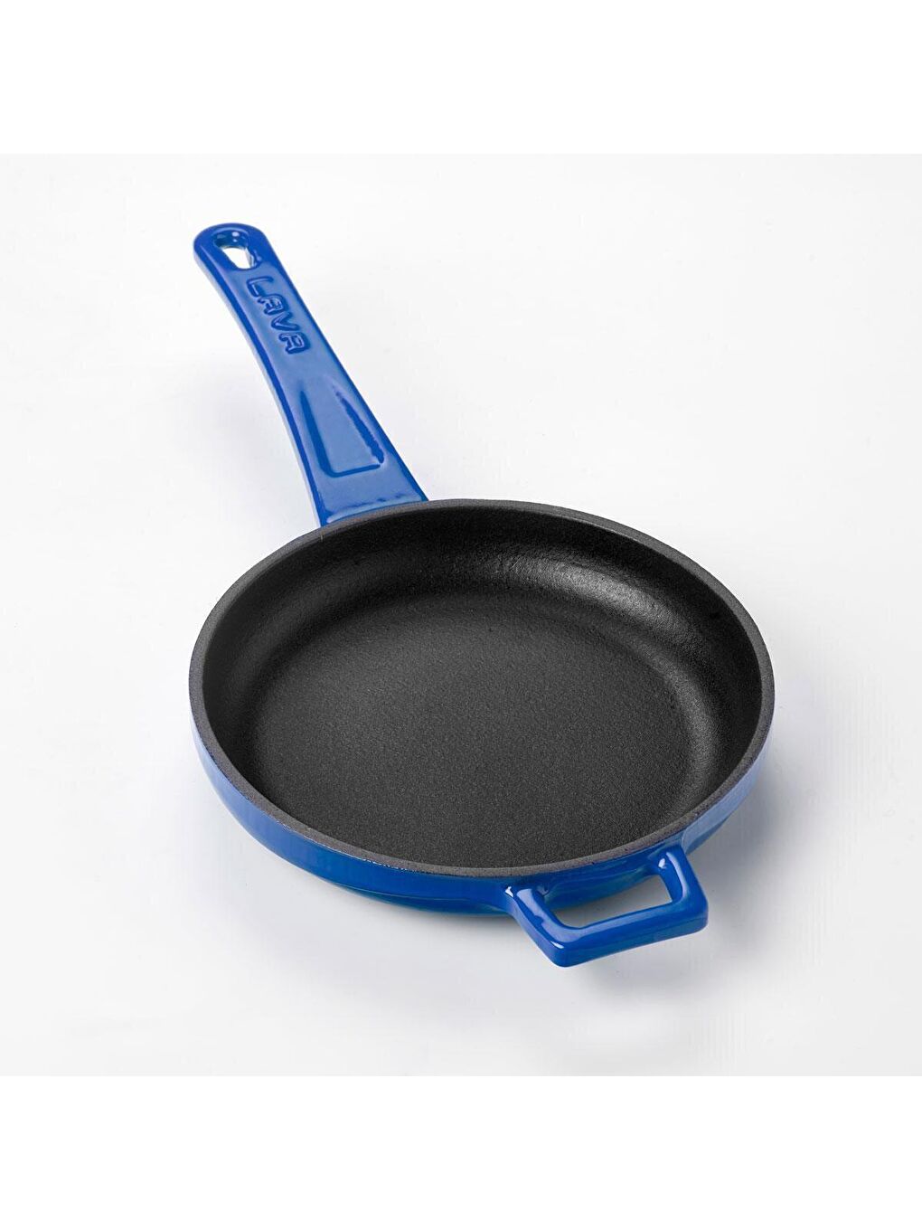 Mavi Yuvarlak Kızartma Tavası Döküm Demir Yekpare Saplı Çap(Ø)16cm.-3
