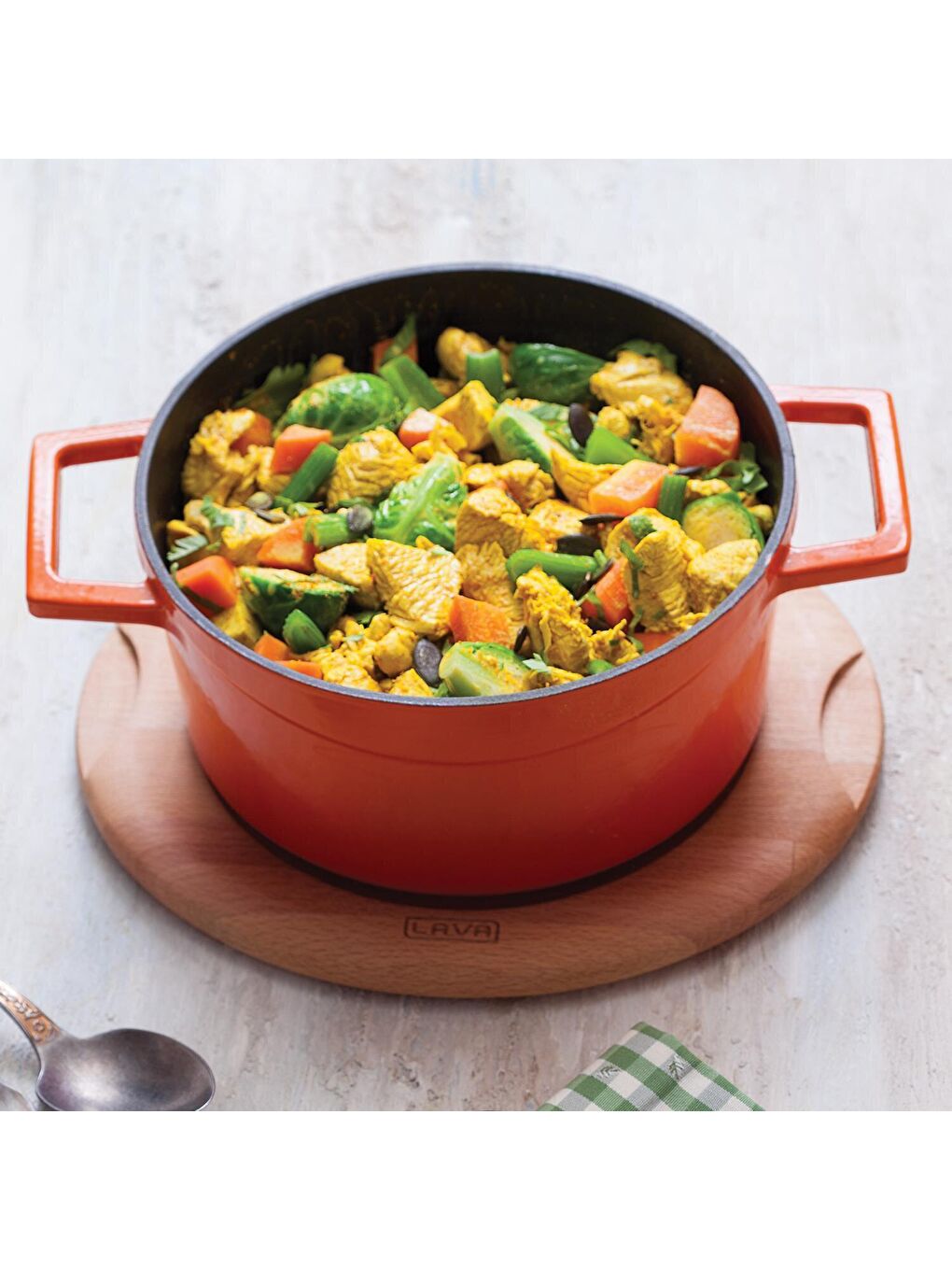 Turuncu Yuvarlak Tencere. Trendy Çap(Ø) 32cm.-5