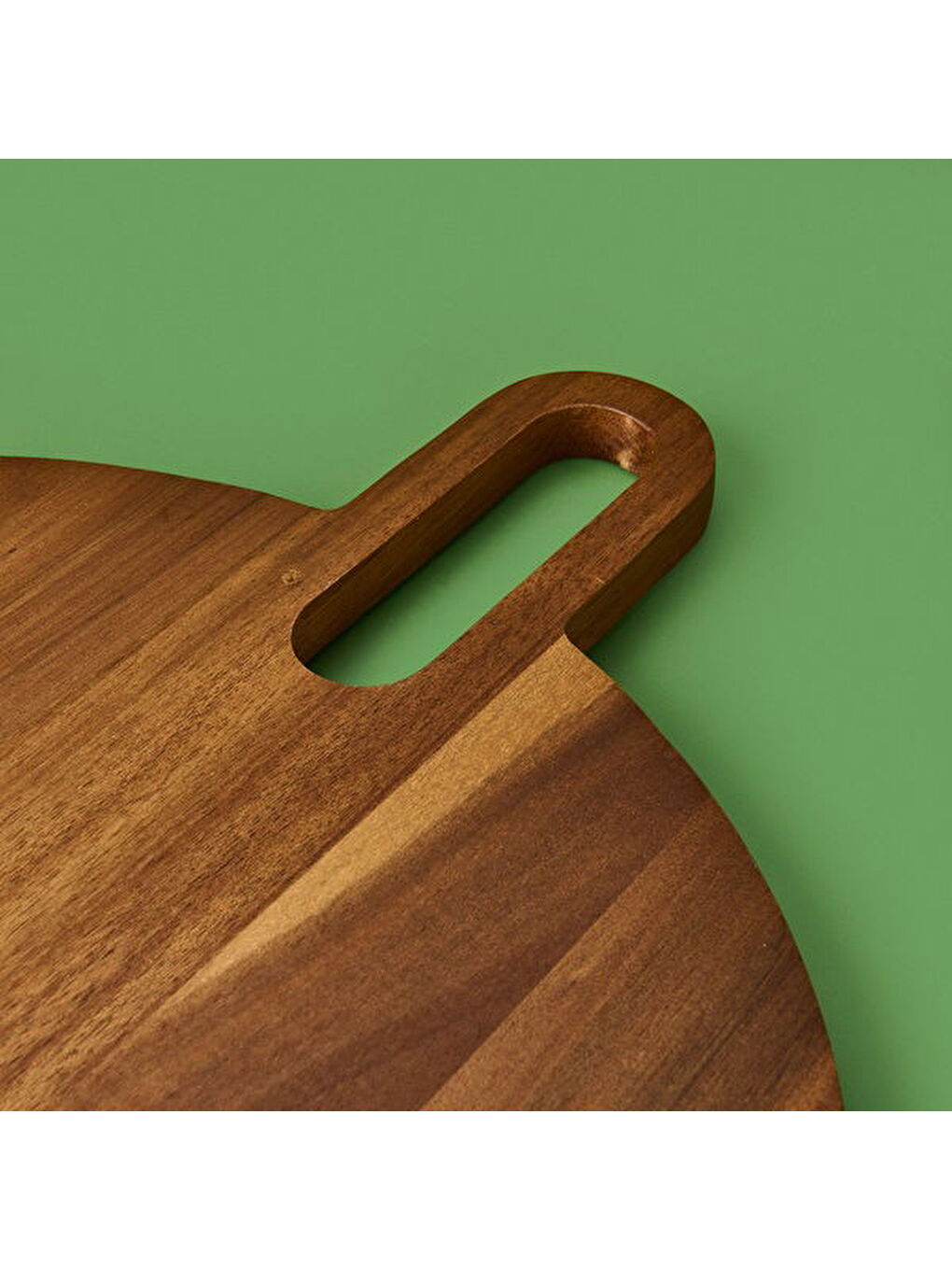 Akasya Yuvarlak Kesim Tahtası - Kahverengi - 43 cm-2