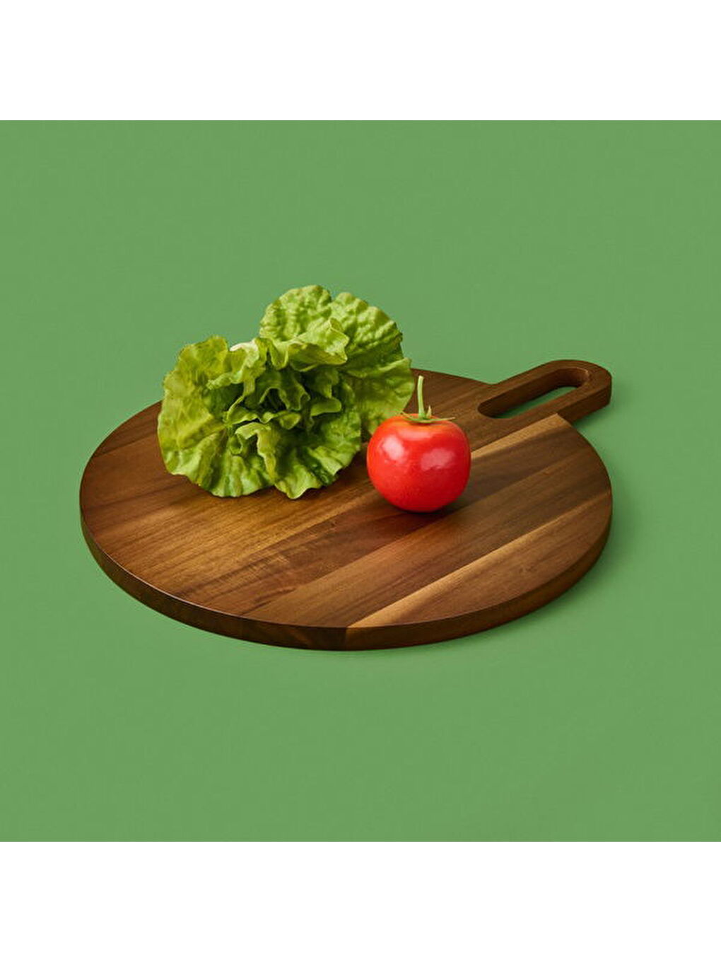 Akasya Yuvarlak Kesim Tahtası - Kahverengi - 43 cm-3