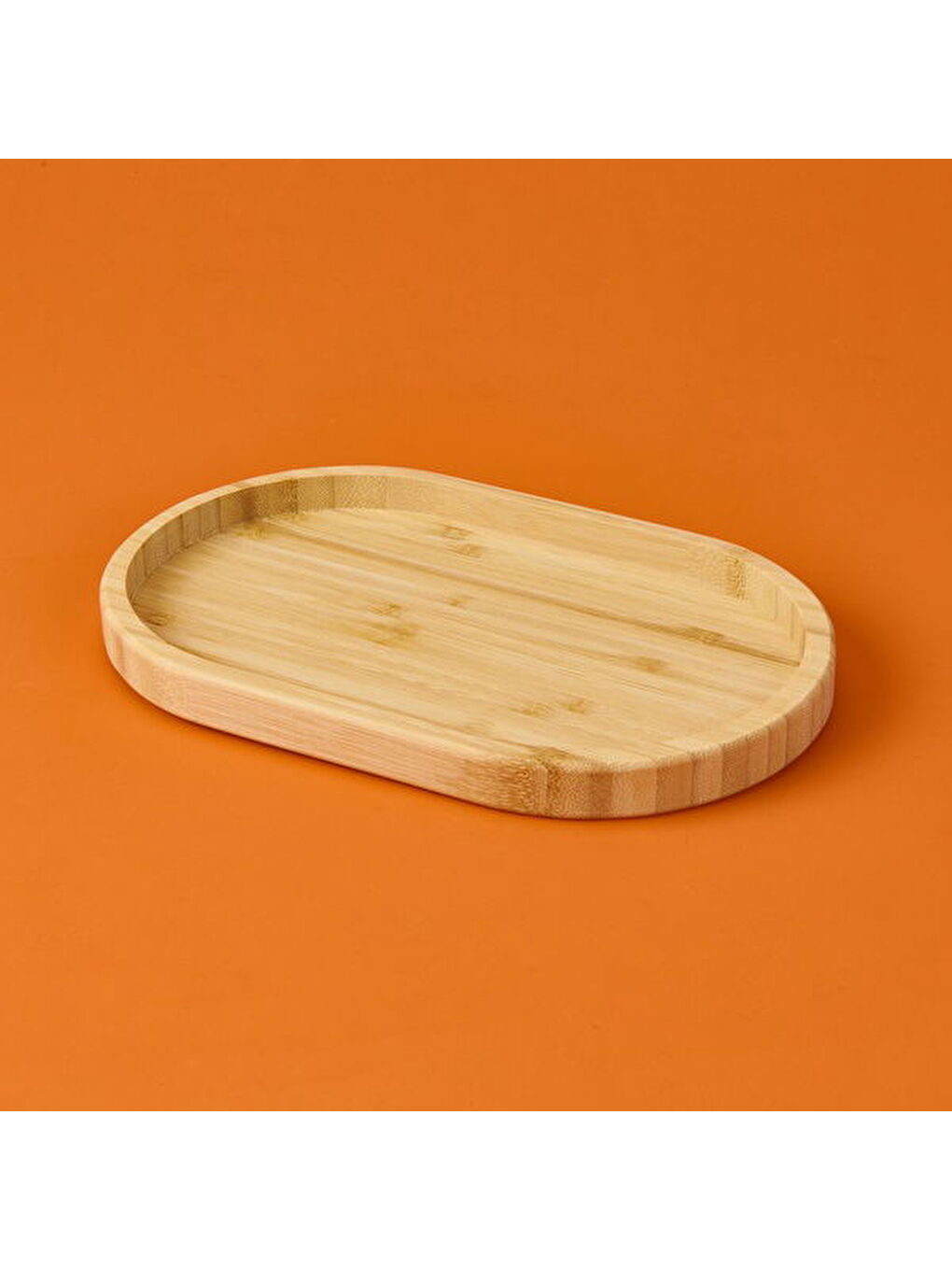 Bambu Oval Sunumluk - Açık Kahverengi - 25x5 cm